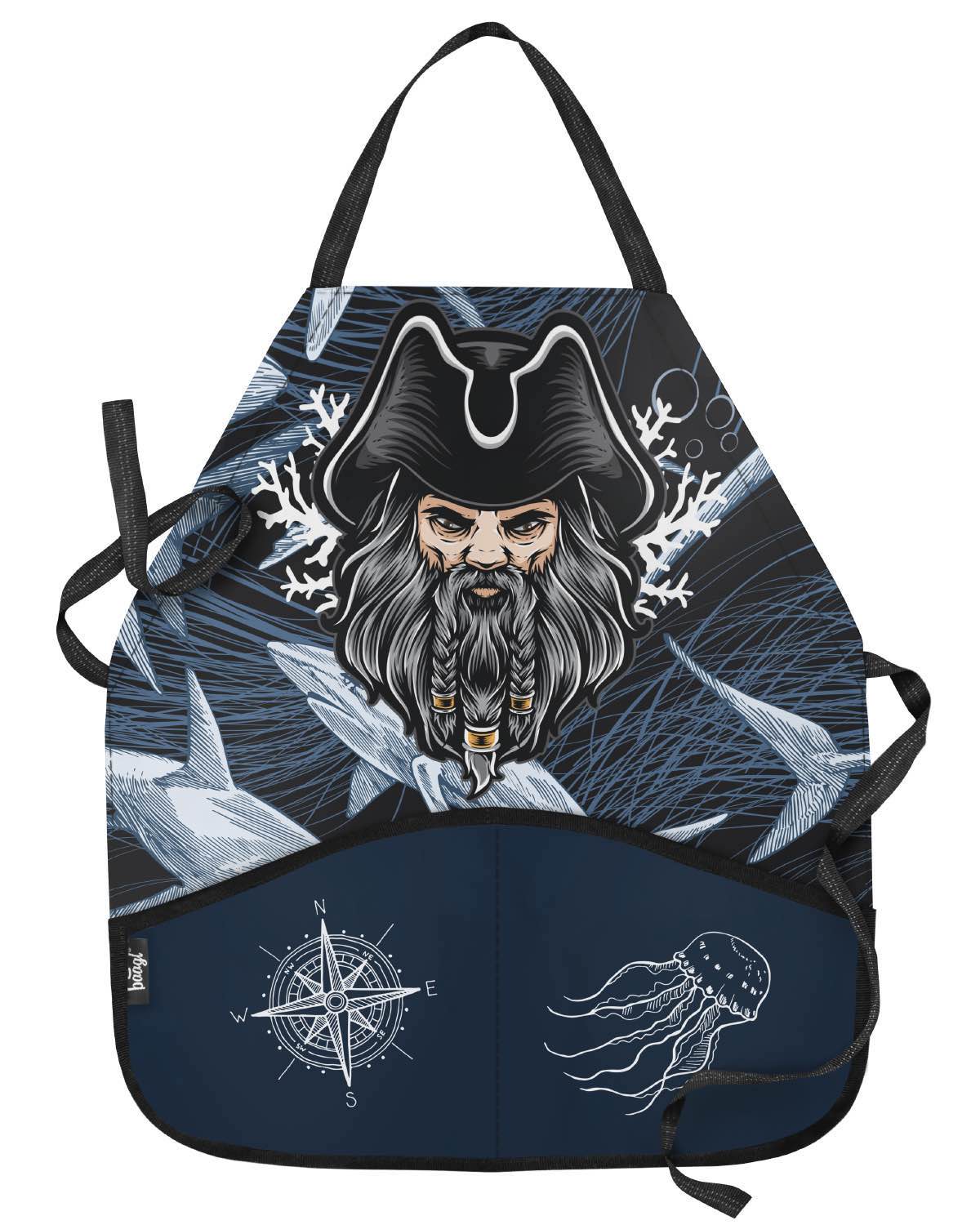 Piraten Schulranzen-Set 5tlg: Schulranzen, Federmäppchen, Turnbeutel, Trinkflasche, Schürze