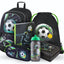 Fußball Rucksack-Set 6tlg: Rucksack, Etui, Turnbeutel, Brotdose, Trinkflasche, Heftmappe