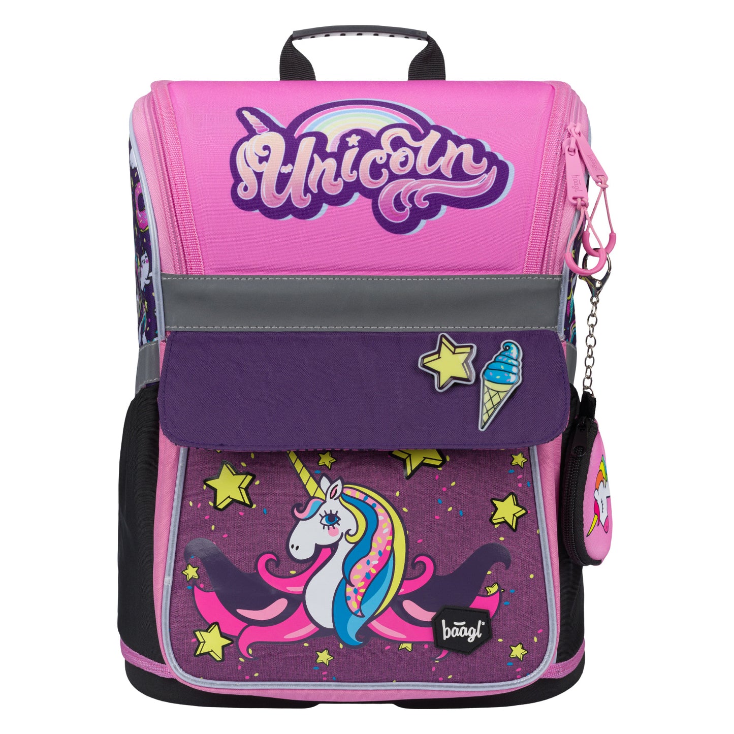 Zippy Unicorn Schulranzen-Set 7tlg: Schulranzen, Federmäppchen, Turnbeutel, Heftmappe, Brotdose, Schürze, Sticker