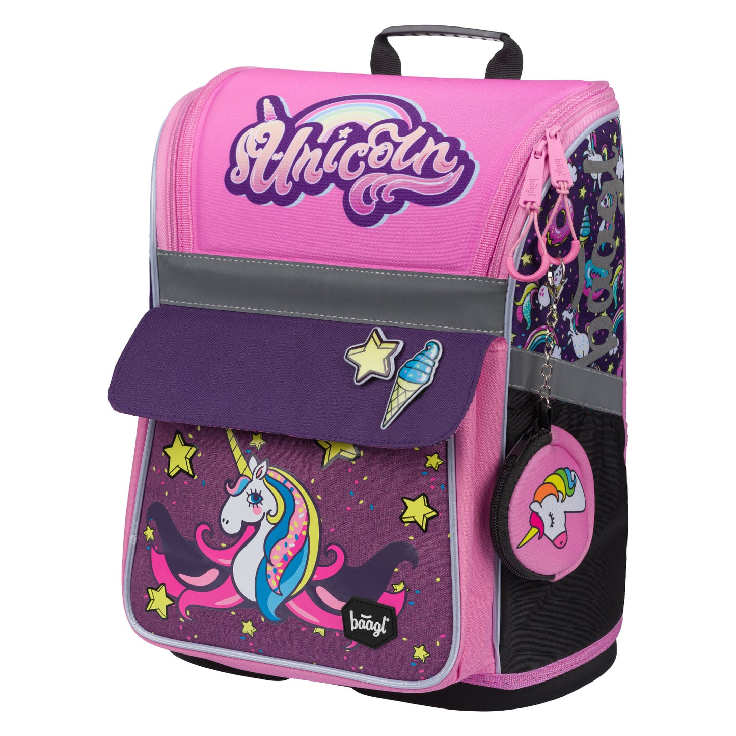 Zippy Unicorn Schulranzen-Set 7tlg: Schulranzen, Federmäppchen, Turnbeutel, Heftmappe, Brotdose, Schürze, Sticker