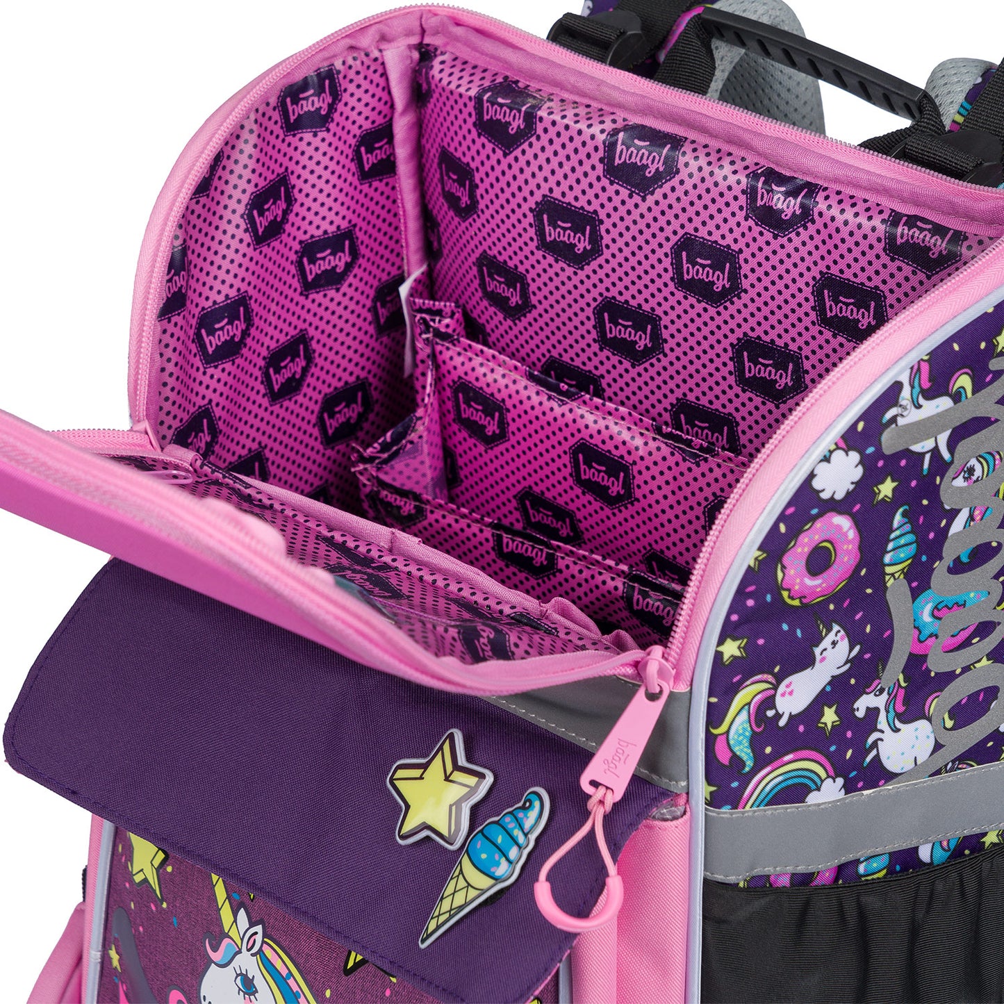 Zippy Unicorn Schulranzen-Set 7tlg: Schulranzen, Federmäppchen, Turnbeutel, Heftmappe, Brotdose, Schürze, Sticker