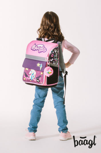 Zippy Unicorn Schulranzen-Set 7tlg: Schulranzen, Federmäppchen, Turnbeutel, Heftmappe, Brotdose, Schürze, Sticker