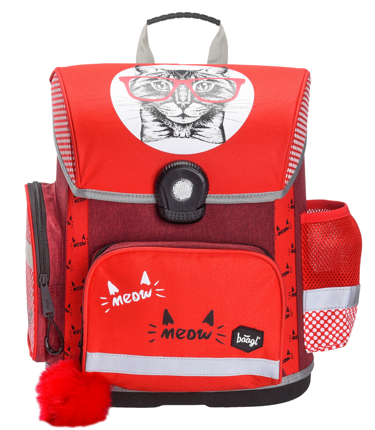 Katzen Schulranzen-Set 7tlg: Schulranzen, Federmäppchen, Turnbeutel, Heftmappe, Brotdose, Schürze, Hängeorganizer