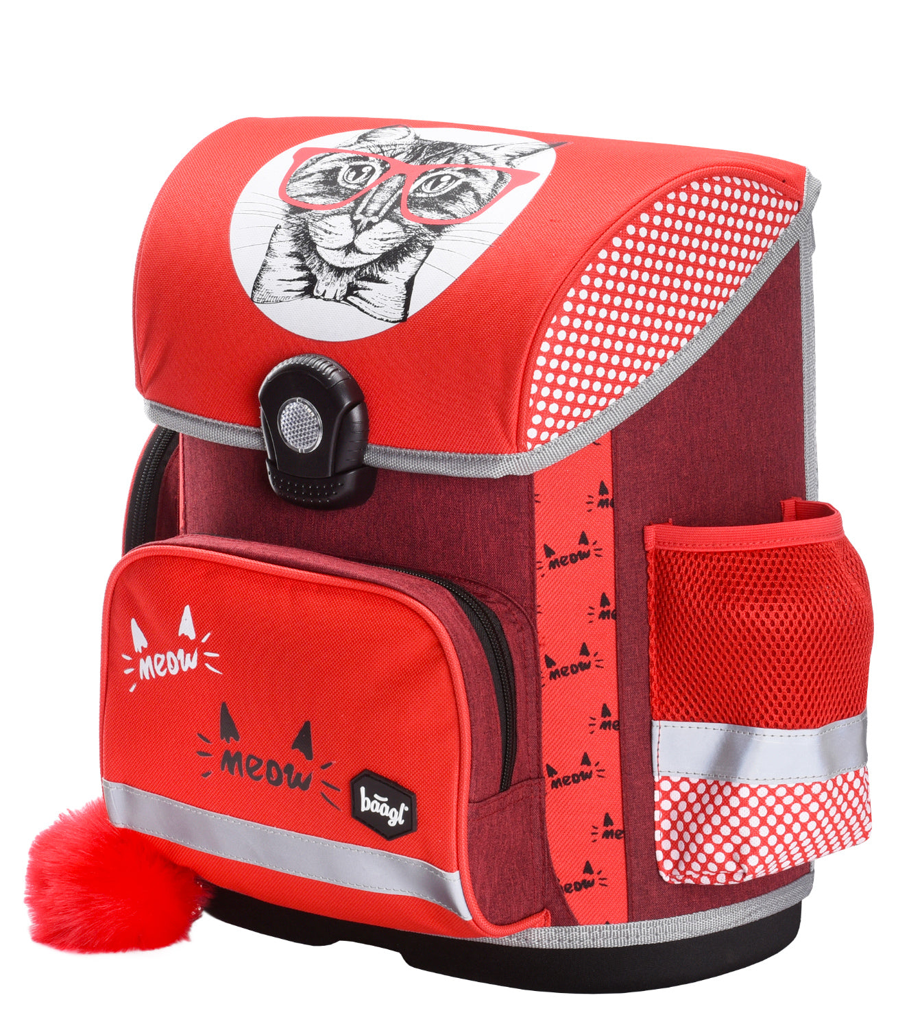 Katzen Schulranzen-Set 7tlg: Schulranzen, Federmäppchen, Turnbeutel, Heftmappe, Brotdose, Schürze, Hängeorganizer