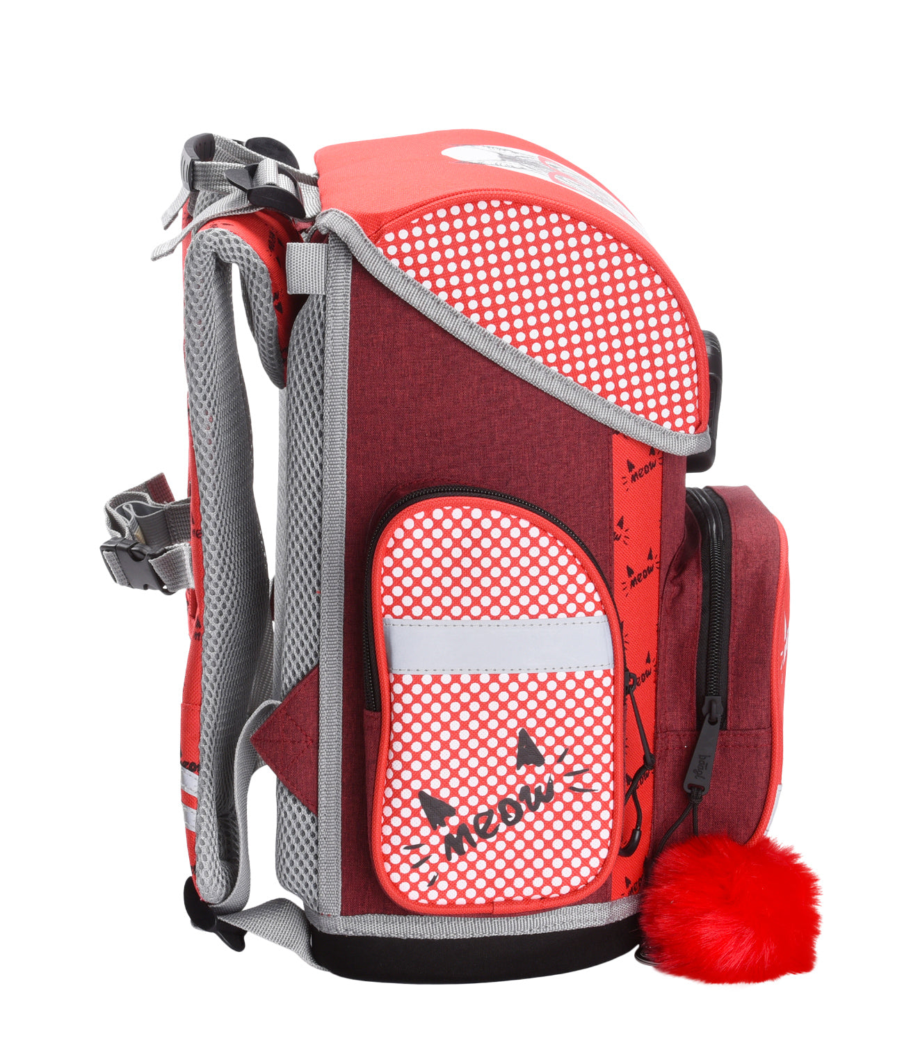 Katzen Schulranzen-Set 7tlg: Schulranzen, Federmäppchen, Turnbeutel, Heftmappe, Brotdose, Schürze, Hängeorganizer