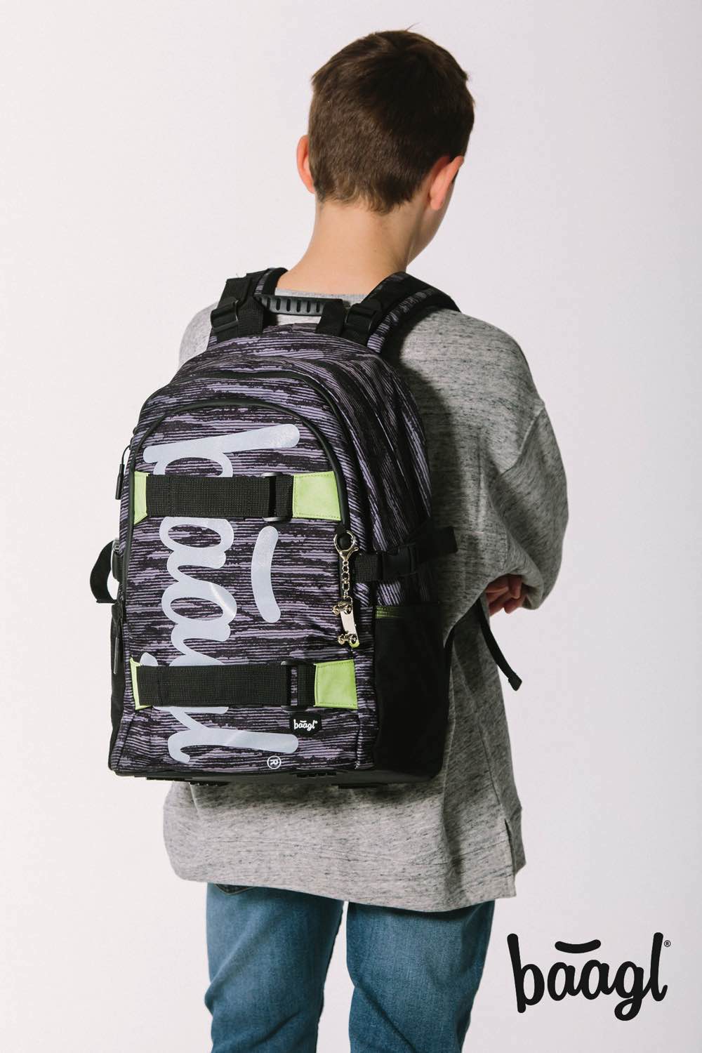 Skate Grey Rucksack-Set 3tlg: Rucksack, Federmäppchen, Turnbeutel