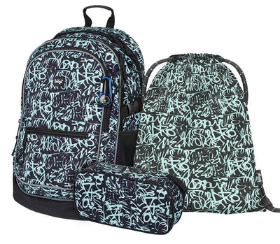 Core Graffito Rucksack-Set 3tlg: Rucksack, Federmäppchen, Turnbeutel
