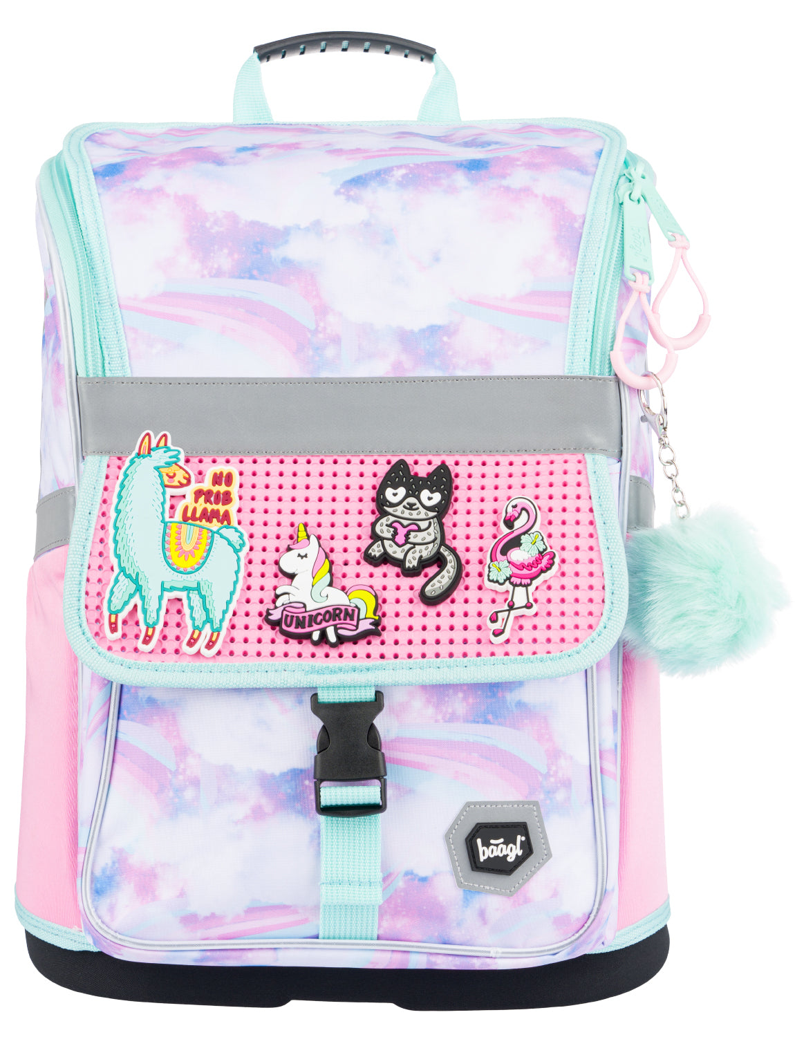 Zippy Regenbogen Schulranzen-Set 6tlg: Schulranzen, Federmäppchen 2-fach, Turnbeutel, Heftmappe, Brotdose, Silikon-Etui