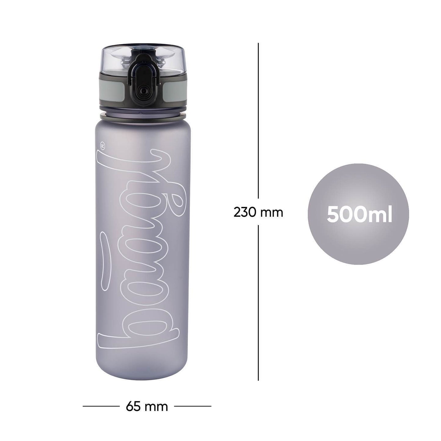 Tritan Trinkflasche Logo Grau, 500 ml