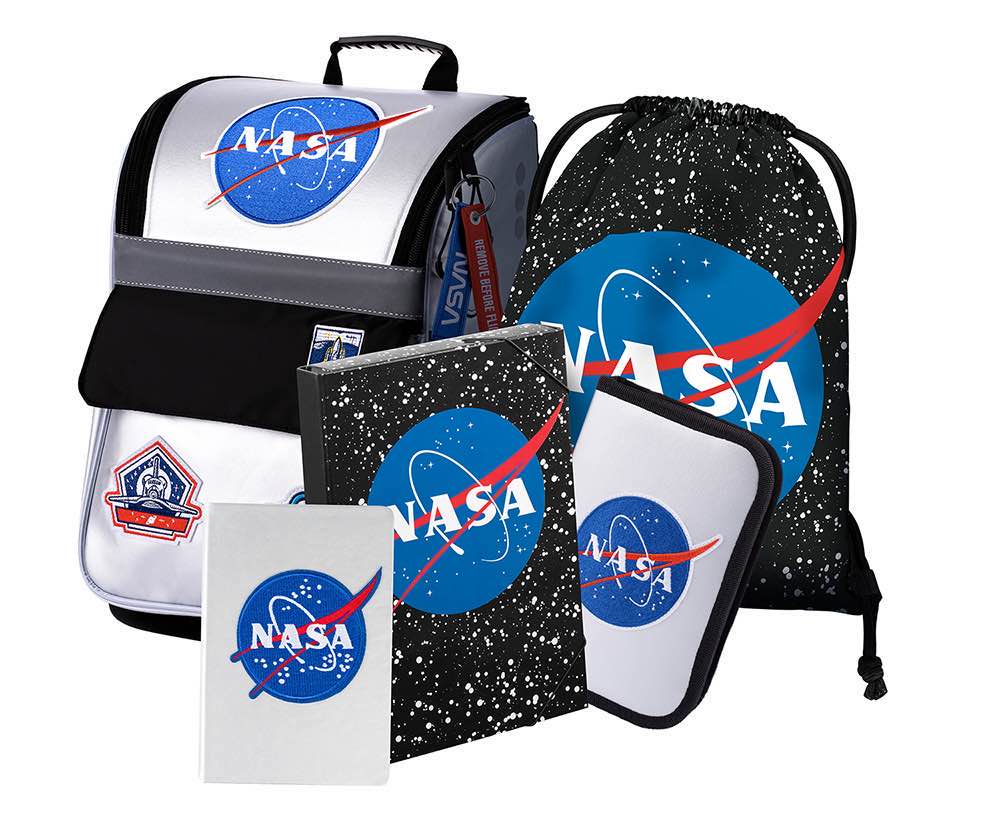 Zippy NASA Schulranzen-Set 5tlg: Schulranzen, Federmäppchen, Turnbeutel, Heftmappe, Notizbuch