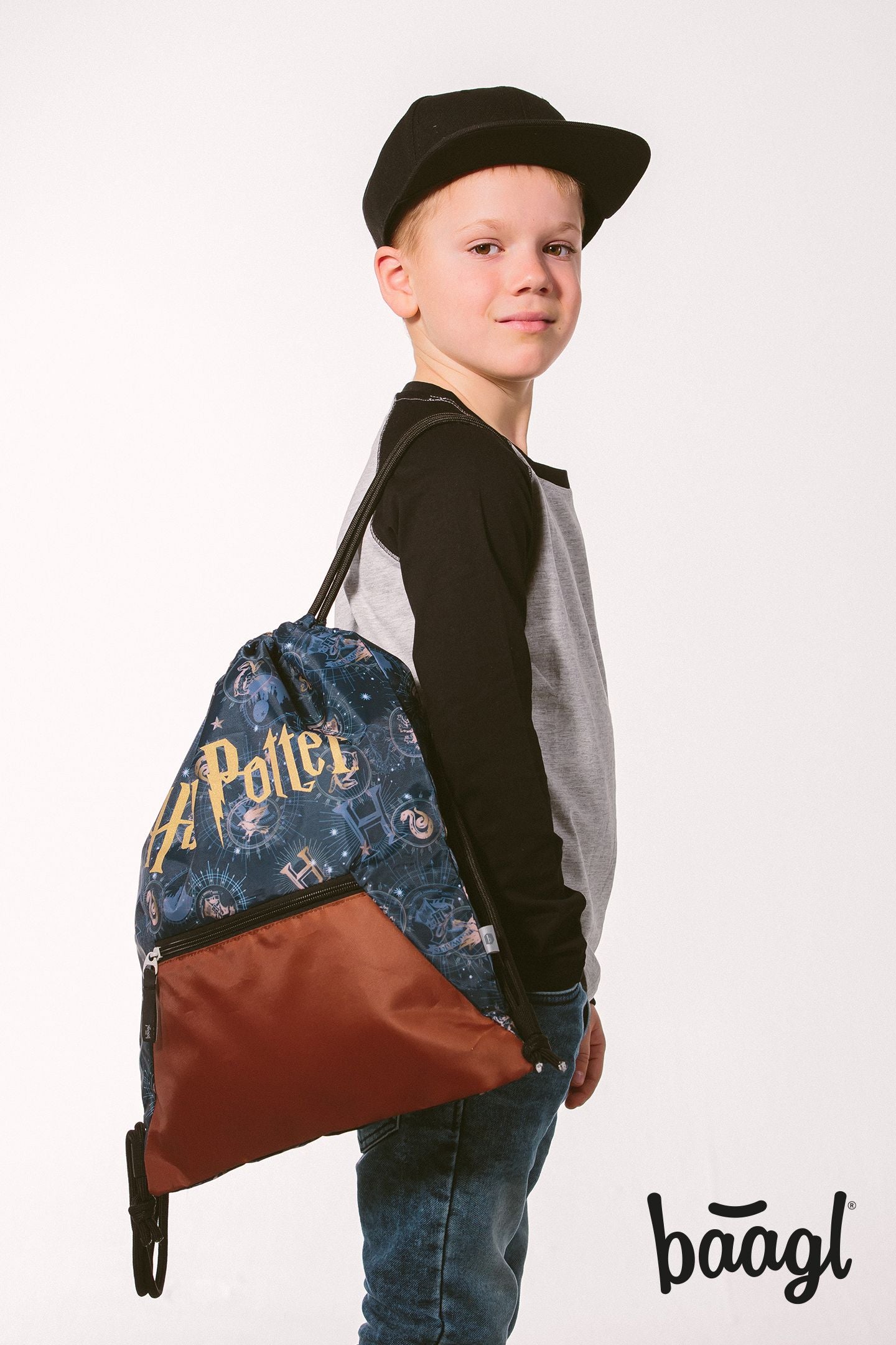 Turnbeutel mit Tasche Harry Potter Hogwarts Schwarz