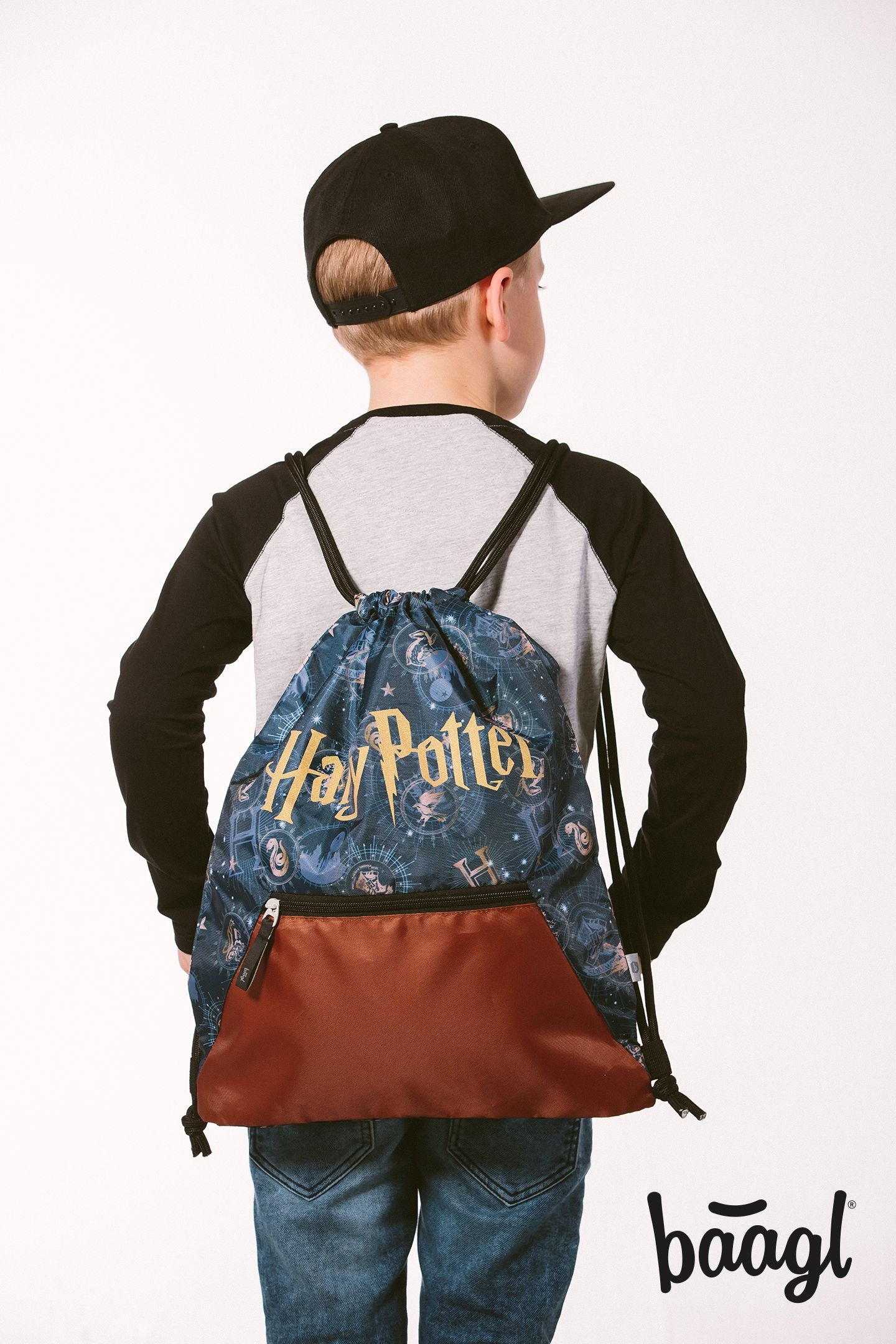 Turnbeutel mit Tasche Harry Potter Hogwarts Schwarz