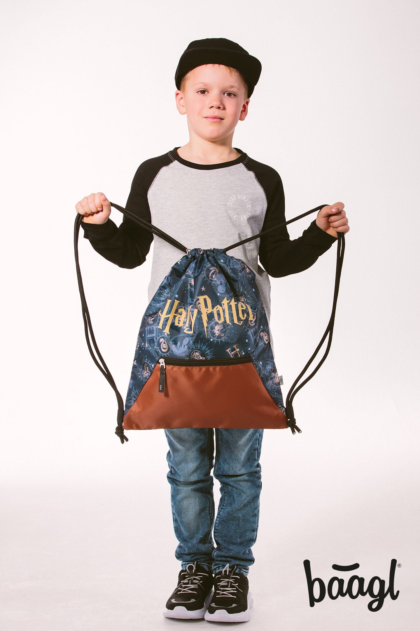 Turnbeutel mit Tasche Harry Potter Hogwarts Schwarz