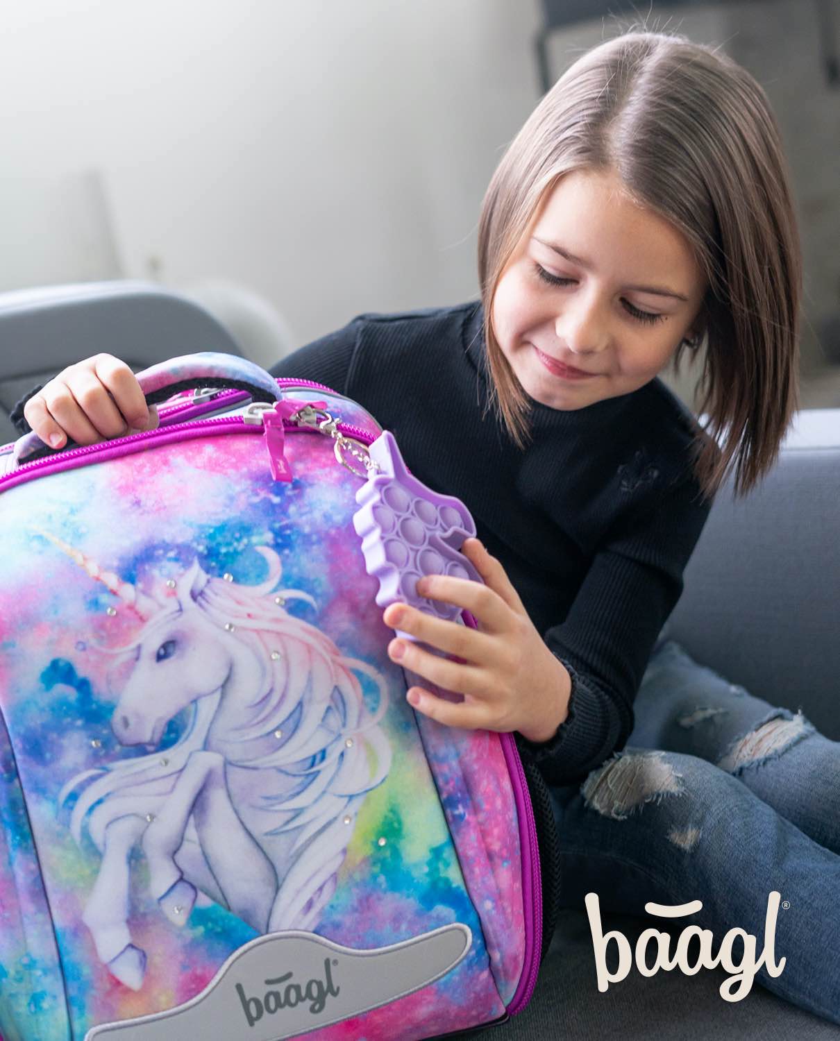 Shelly Unicorn Schulranzen-Set 5tlg: Schulranzen, Federmäppchen, Turnbeutel, Heftmappe, Brotdose