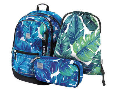Core Monstera Rucksack-Set 3tlg: Rucksack, Federmäppchen, Turnbeutel