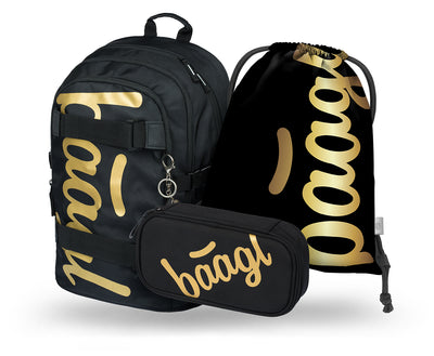 Skate Gold Rucksack-Set 3tlg: Rucksack, Federmäppchen, Turnbeutel