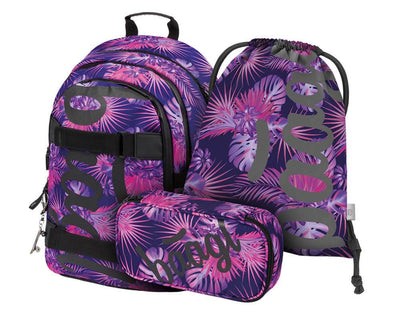 Skate Violet Rucksack-Set 3tlg: Rucksack, Federmäppchen, Turnbeutel