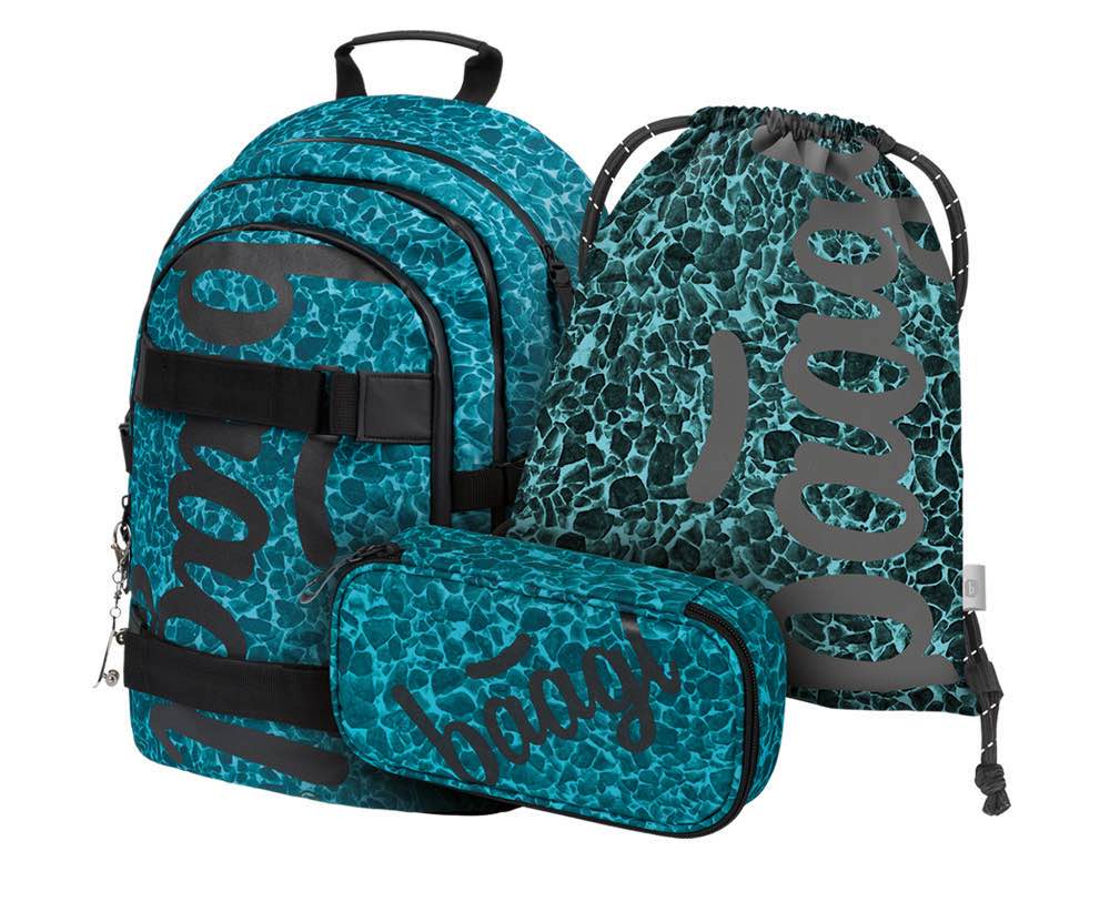 Skate Aquamarine Rucksack-Set 3tlg: Rucksack, Federmäppchen, Turnbeutel