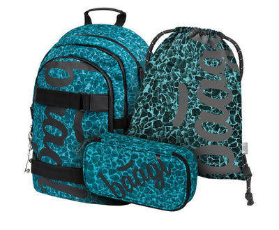 Skate Aquamarine Rucksack-Set 3tlg: Rucksack, Federmäppchen, Turnbeutel