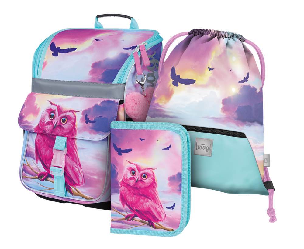 Zippy Eule Schulranzen-Set 3tlg: Schulranzen, Federmäppchen, Turnbeutel