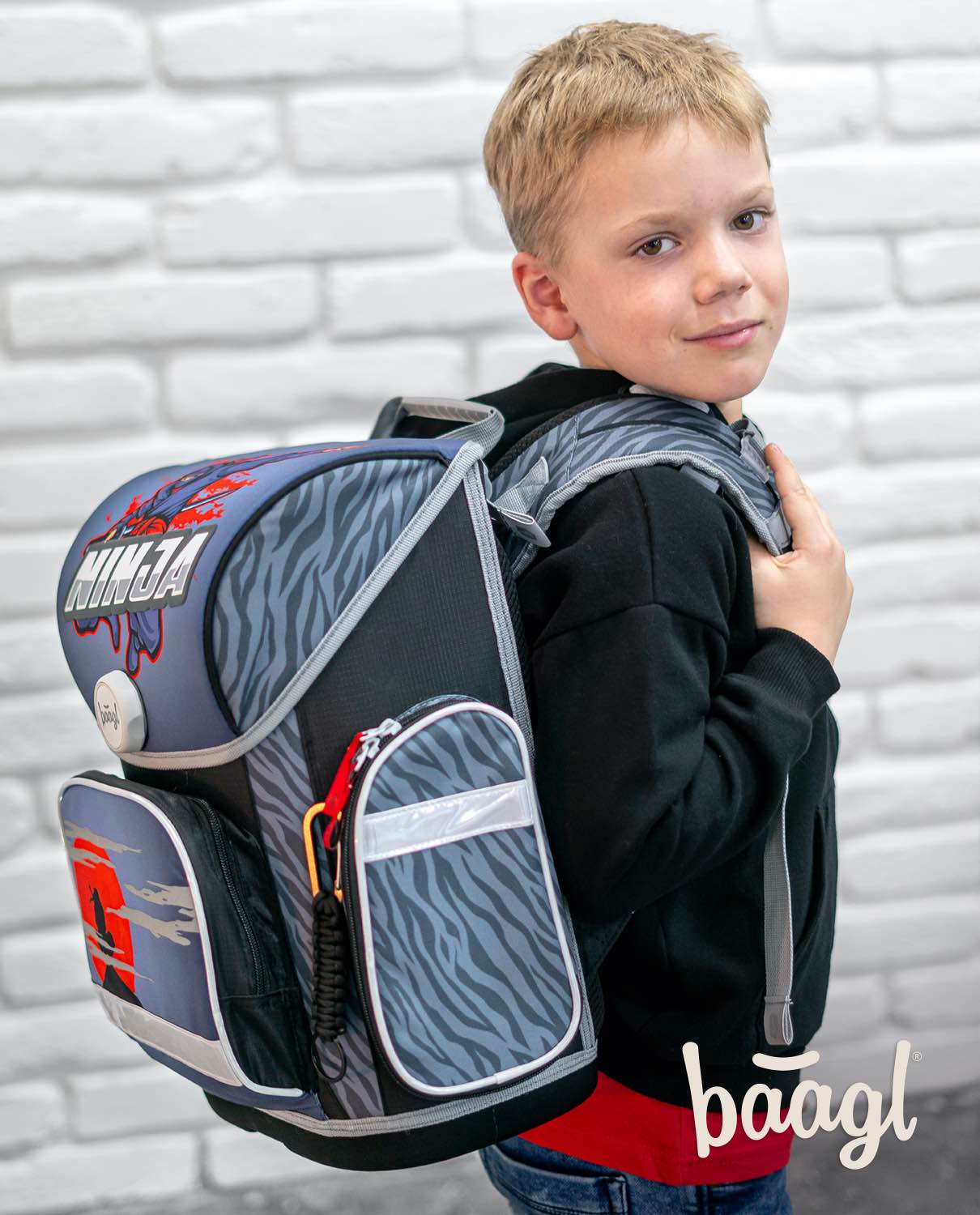 Ergo Ninja Schulranzen-Set 3tlg: Schulranzen, Federmäppchen, Turnbeutel