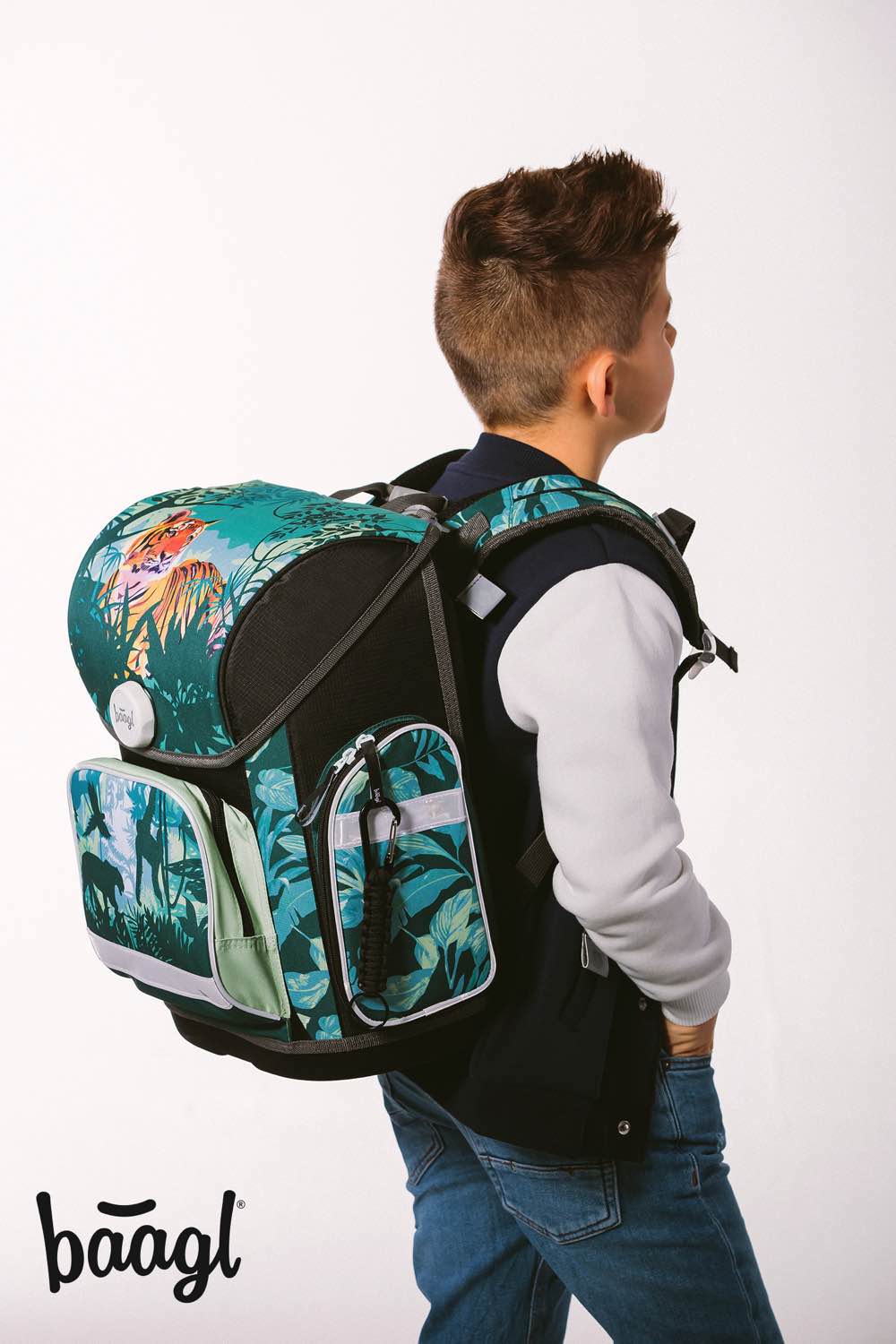 Ergo Tiger Schulranzen-Set 3tlg: Schulranzen, Federmäppchen, Turnbeutel