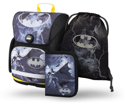 Ergo Batman Storm Schulranzen-Set 3tlg: Schulranzen, Federmäppchen, Turnbeutel