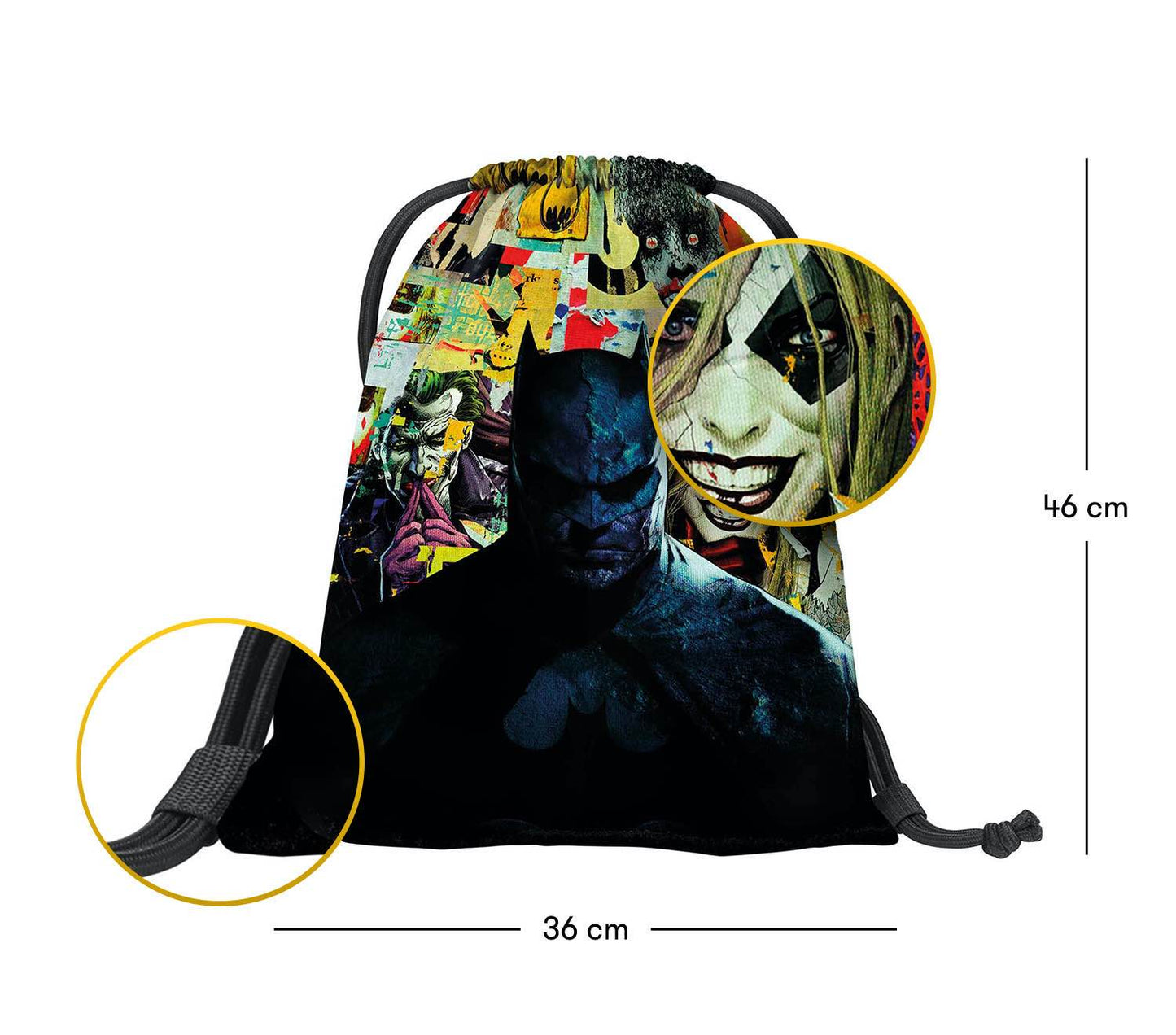 Skate Batman Comics Rucksack-Set 3tlg: Rucksack, Etui, Turnbeutel