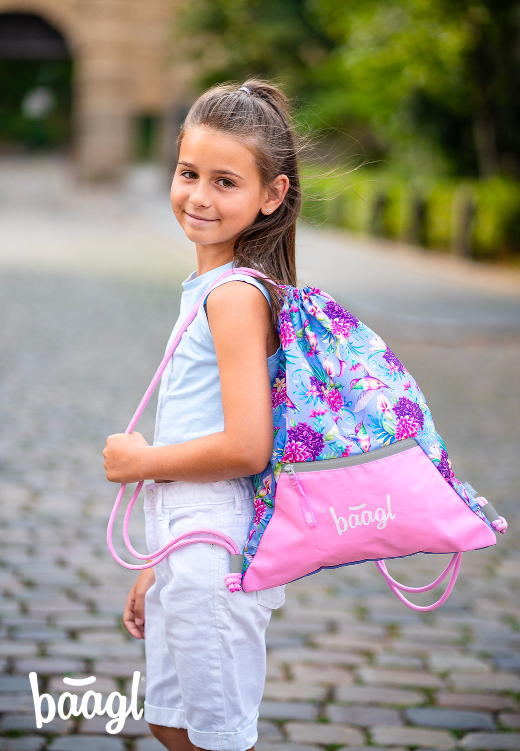 Turnbeutel mit Tasche Kolibri