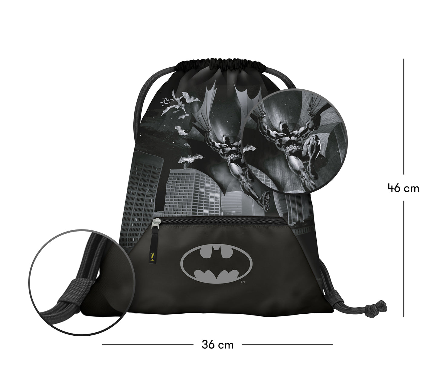 Shelly Batman Dark City Schulranzen-Set 3tlg: Schulranzen, Federmäppchen, Turnbeutel