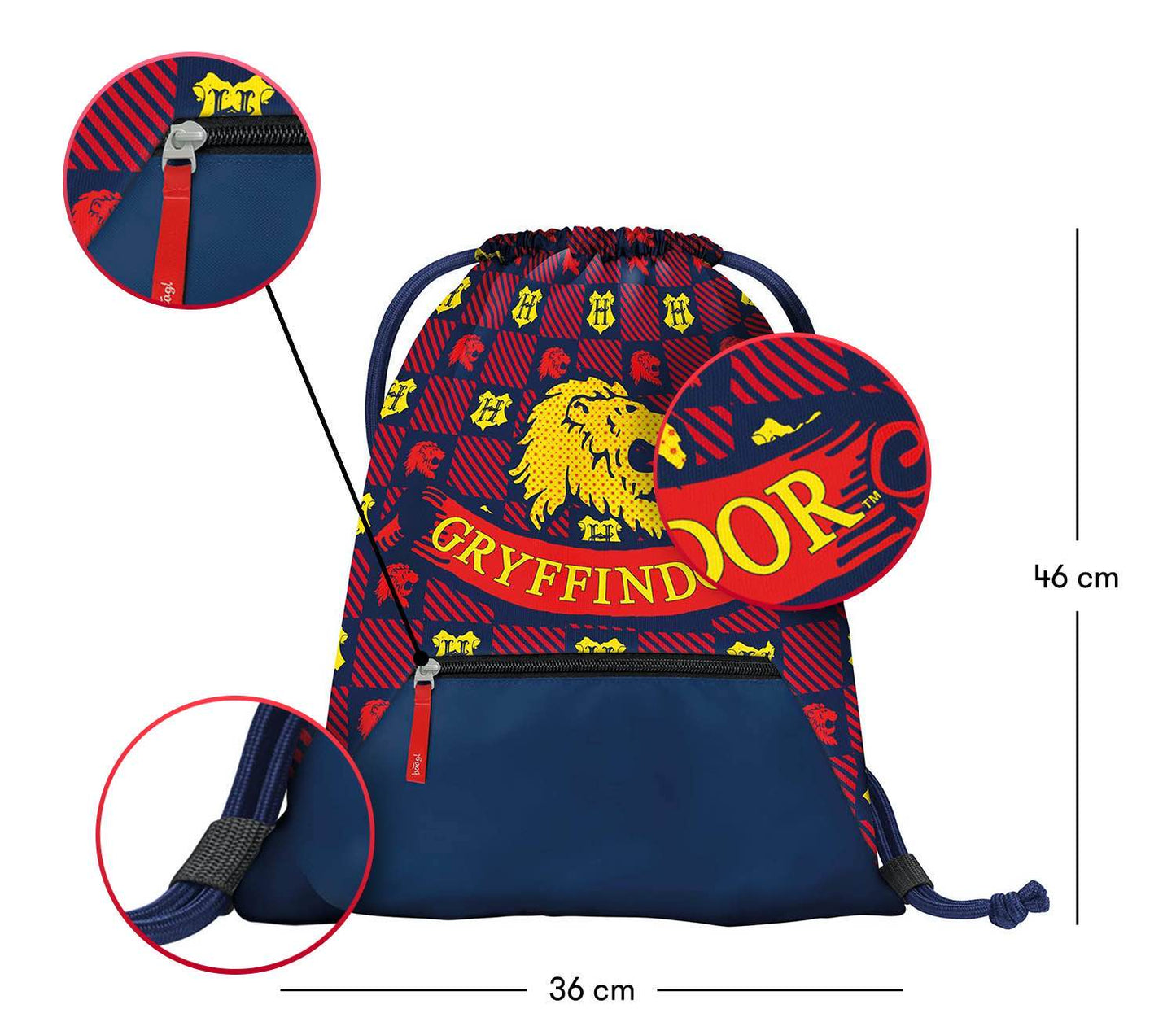 Zippy Harry Potter Gryffindor Schulranzen-Set 5tlg: Schulranzen, Federmäppchen, Turnbeutel, Brotdose, Geldbörse