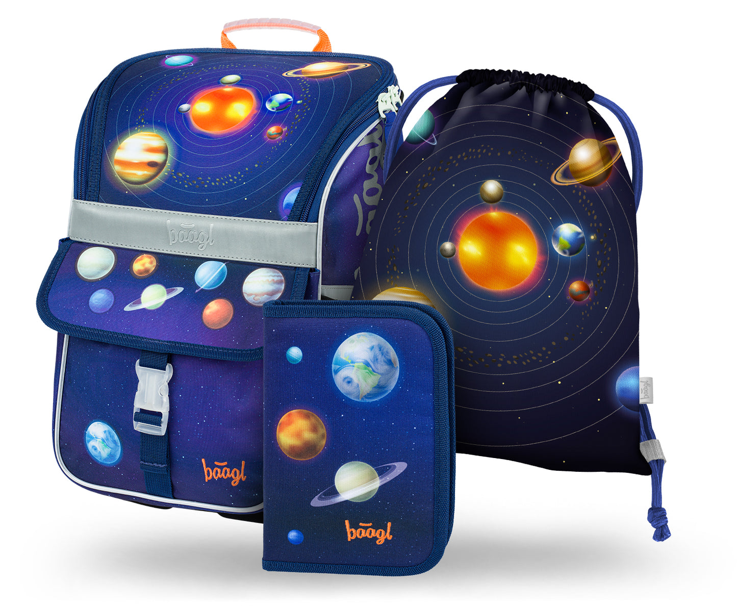 Zippy Planeten Schulranzen-Set 3tlg: Schulranzen, Federmäppchen, Turnbeutel