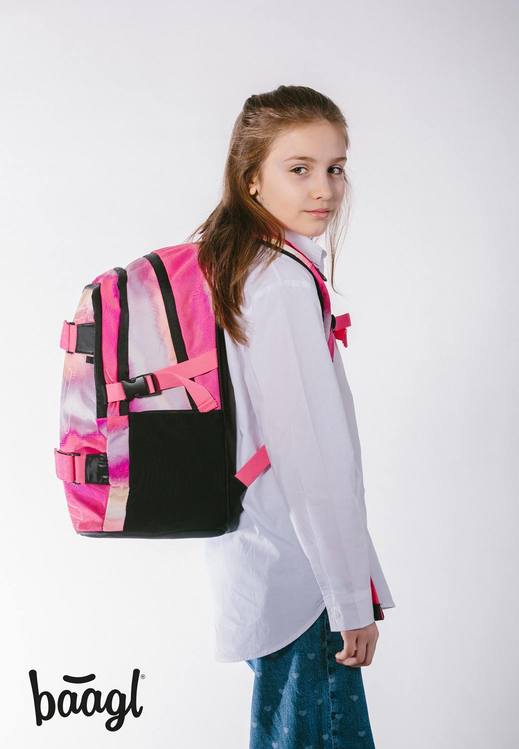 Skate Pink Stripes Rucksack-Set 3tlg: Rucksack, Federmäppchen, Turnbeutel
