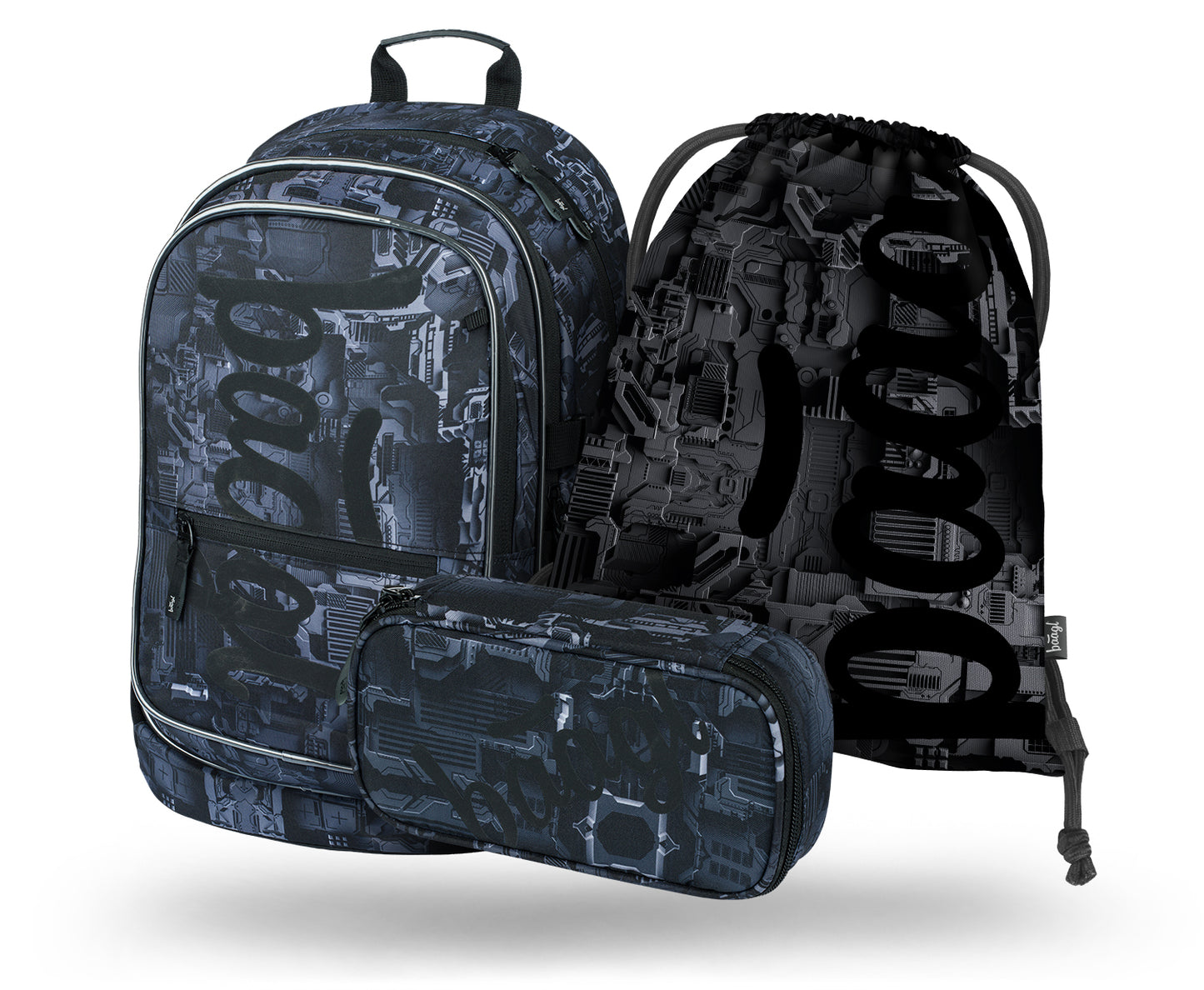 Core Technic Rucksack-Set 3tlg: Rucksack, Federmäppchen, Turnbeutel