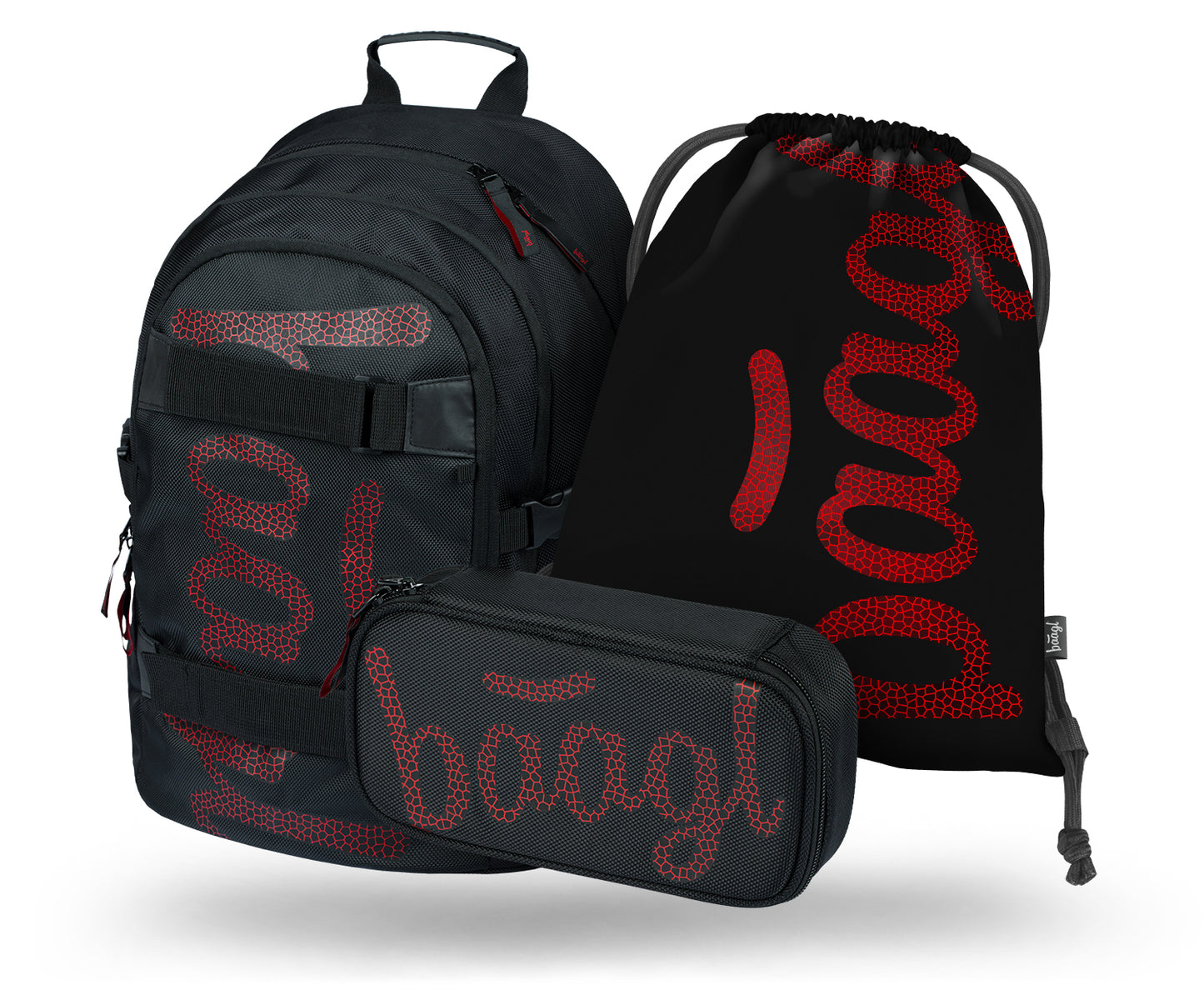 Skate Red Rucksack-Set 3tlg: Rucksack, Federmäppchen, Turnbeutel