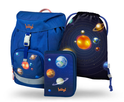 Airy Planeten Rucksack-Set 3tlg: Rucksack, Federmäppchen, Turnbeutel