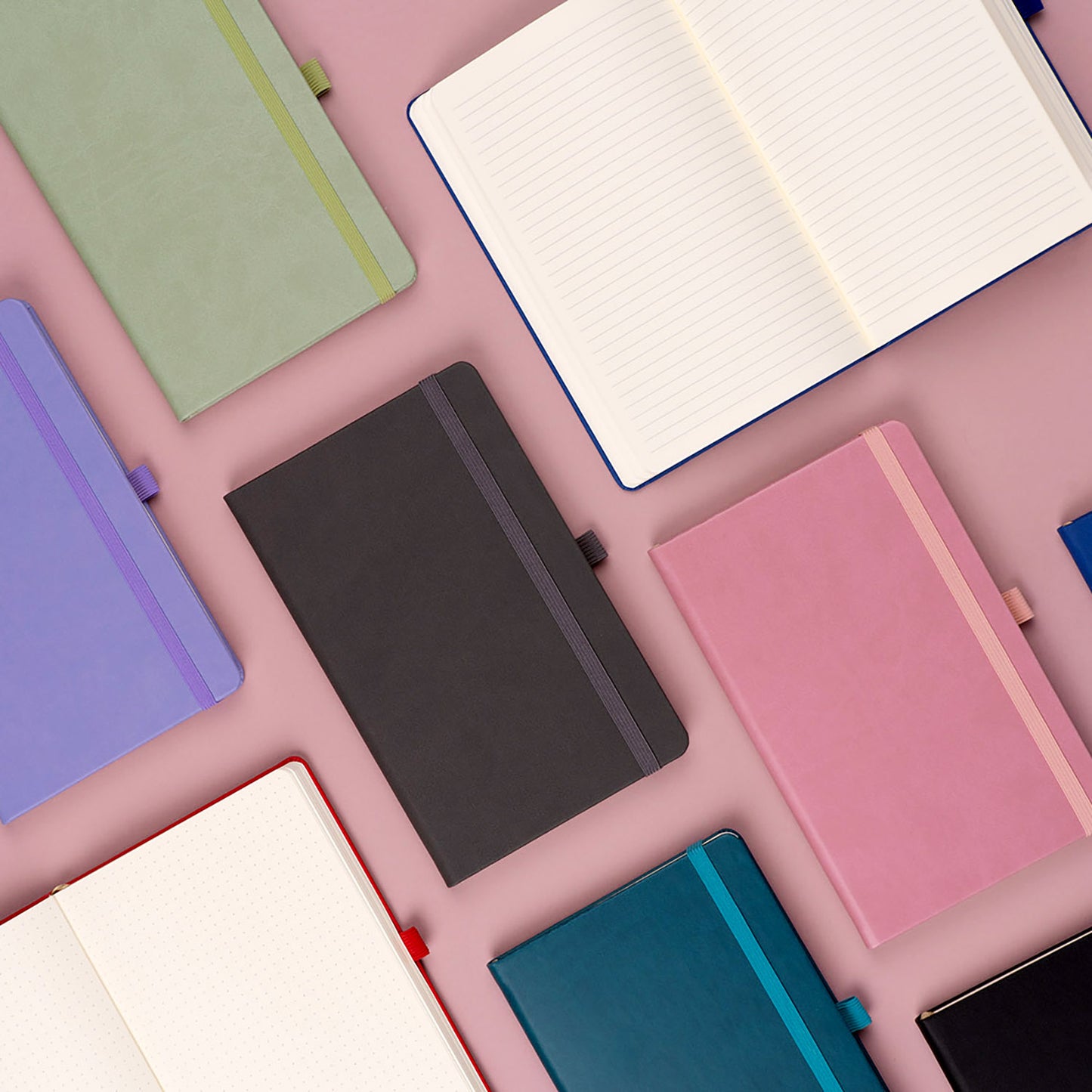 Notizbuch Rosa, gepunktet, 13 × 21 cm