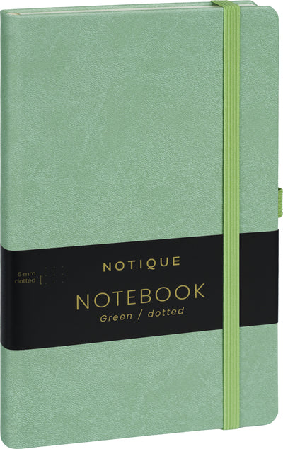 Notizbuch Grün, gepunktet, 13 × 21 cm