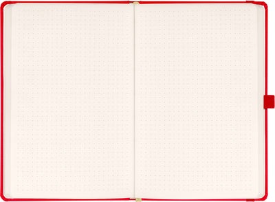 Notizbuch Rot, gepunktet, 13 × 21 cm