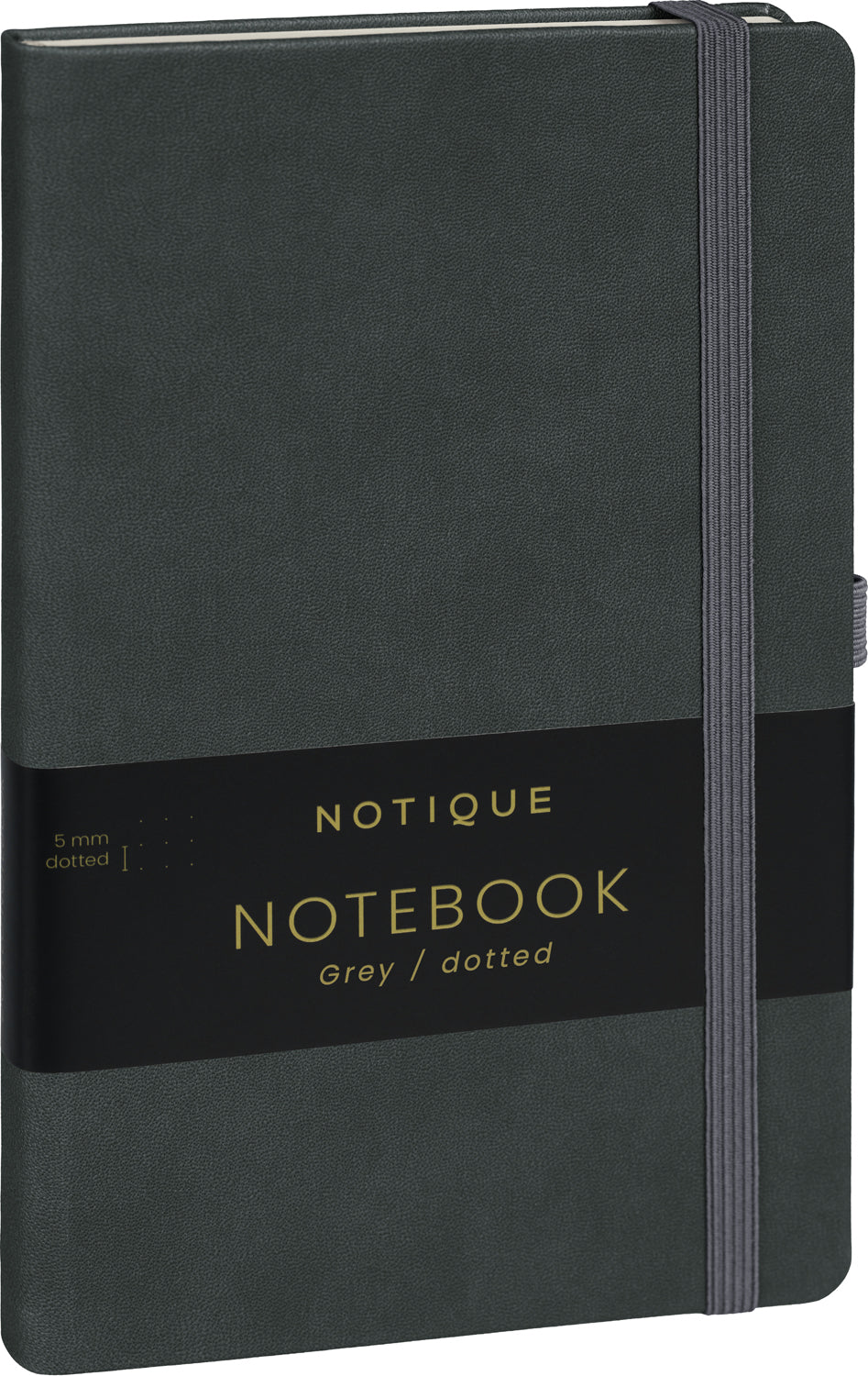Notizbuch Grau, gepunktet, 13 × 21 cm