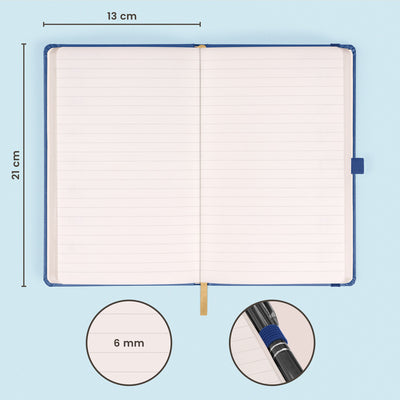 Notizbuch Dunkelblau, liniert, 13 × 21 cm