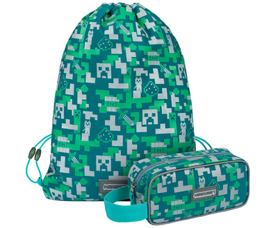 MINECRAFT 2 SET Silver Creeper: Federtasche, Tasche