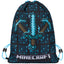 MINECRAFT 2 SET Blaue Axt und Schwert: Mäppchen, Tasche