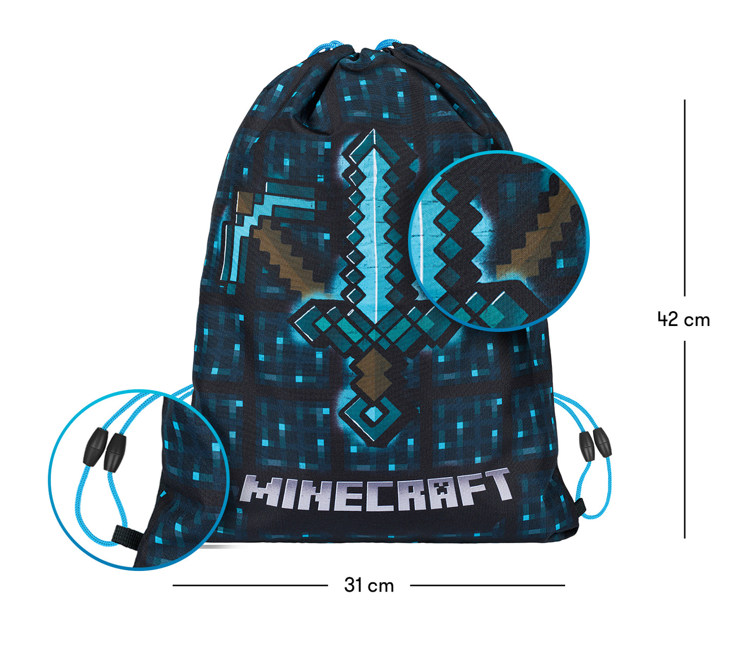 MINECRAFT SET 2 Axe And Sword: Federmäppchen, Turnbeutel