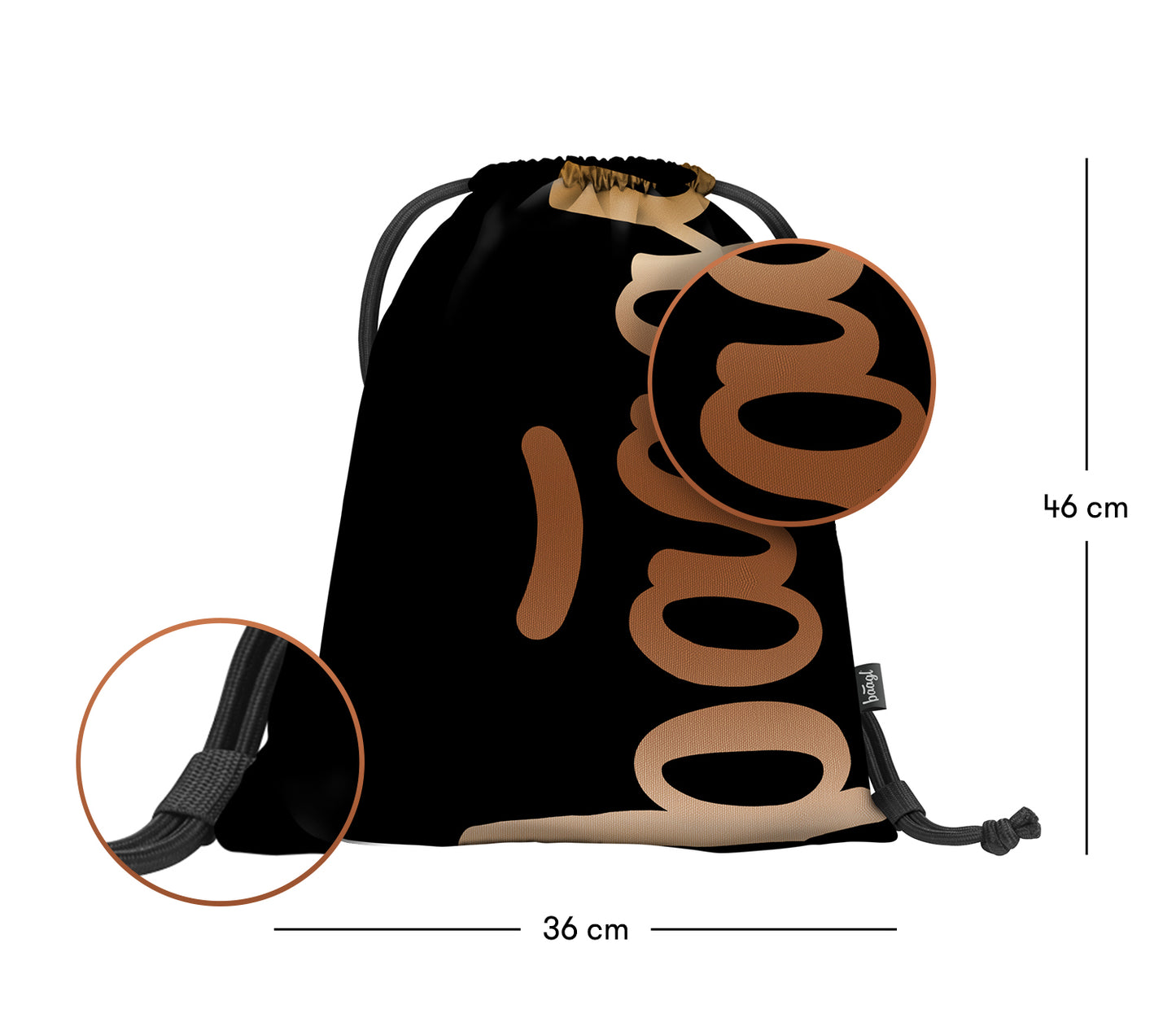 Core Metallic Bronzen Rucksack-Set 3tlg: Rucksack, Federmäppchen, Turnbeutel