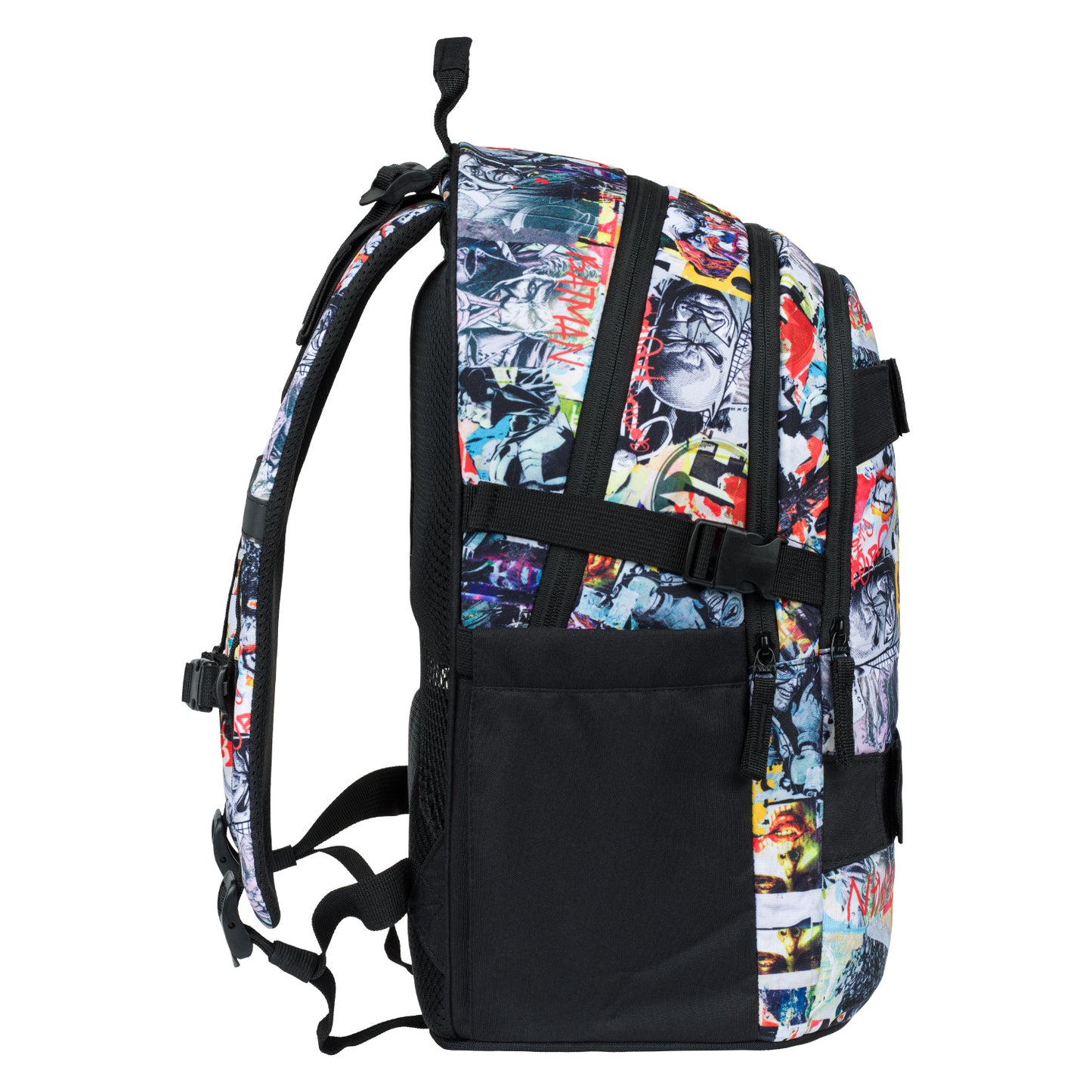 Skate Batman Comics Rucksack-Set 5tlg: Rucksack, Federmäppchen, Turnbeutel, Geldbörse, Heftmappe