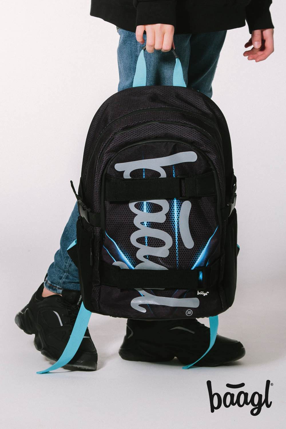 Skate Bluelight Rucksack-Set 5tlg: Rucksack, Federmäppchen, Turnbeutel, Geldbörse, Heftmappe