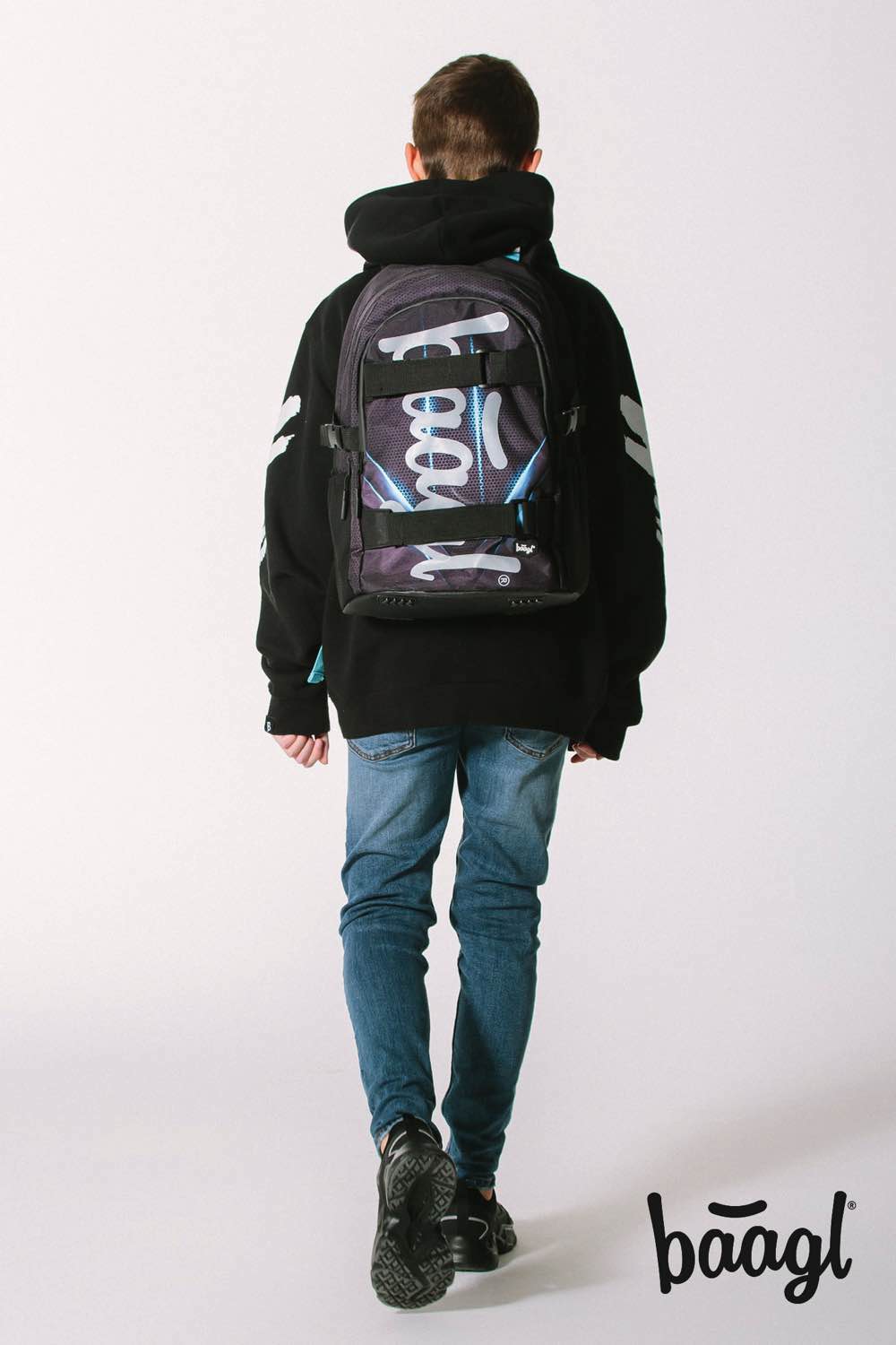 Skate Bluelight Rucksack-Set 5tlg: Rucksack, Federmäppchen, Turnbeutel, Geldbörse, Heftmappe