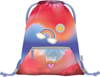 Turnbeutel mit Tasche Rainbow Rot