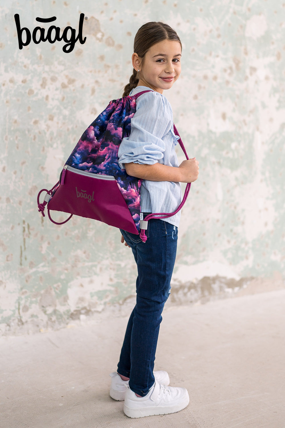 Turnbeutel mit Tasche Königliches Einhorn